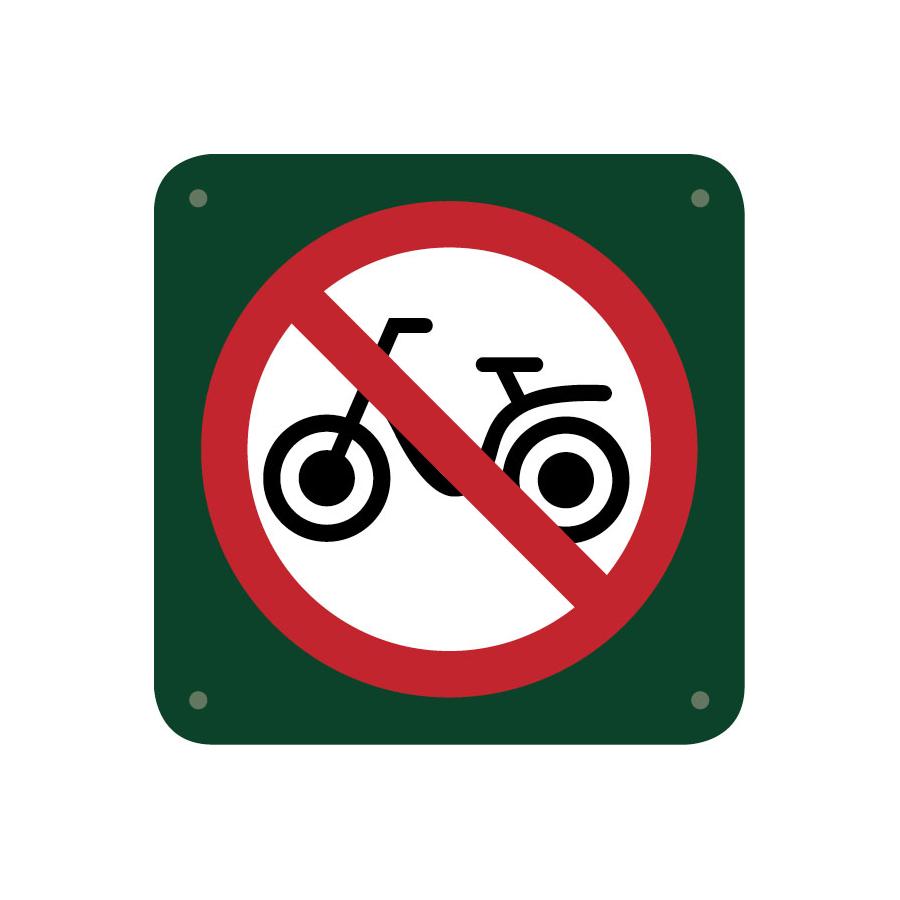 Skilt: Knallertkørsel forbudt, 10 x 10 cm