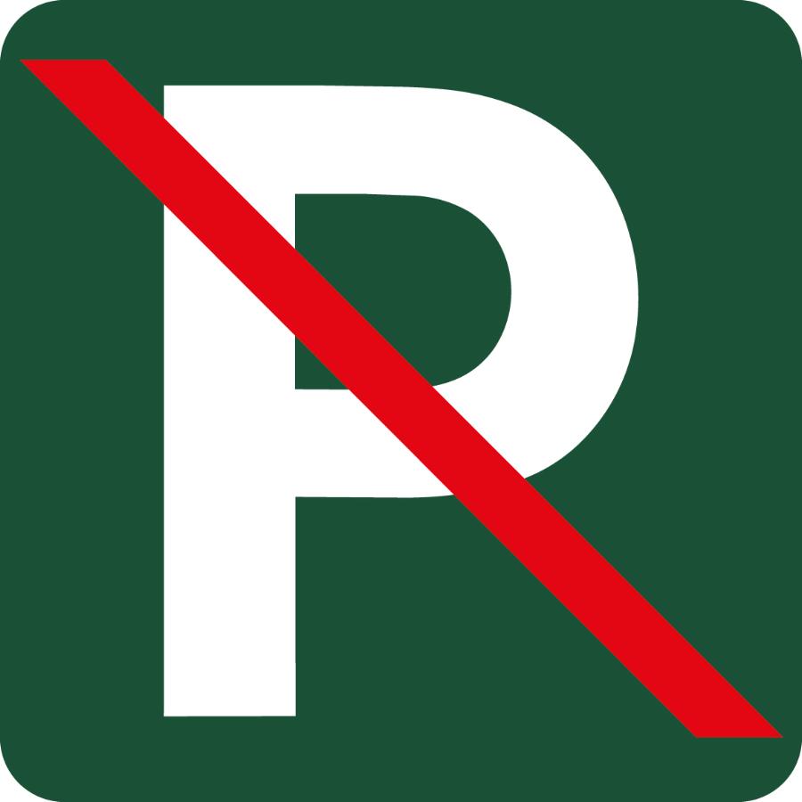 Skilt: Parkering forbudt, 10 x 10 cm